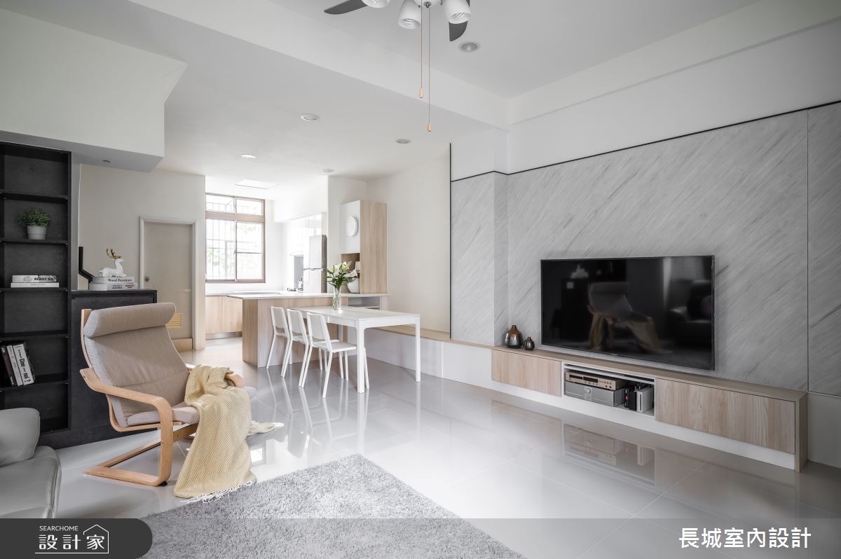 72坪老屋(31~40年)＿簡約風客廳案例圖片＿長城室內設計＿長城_01.三代共居之1