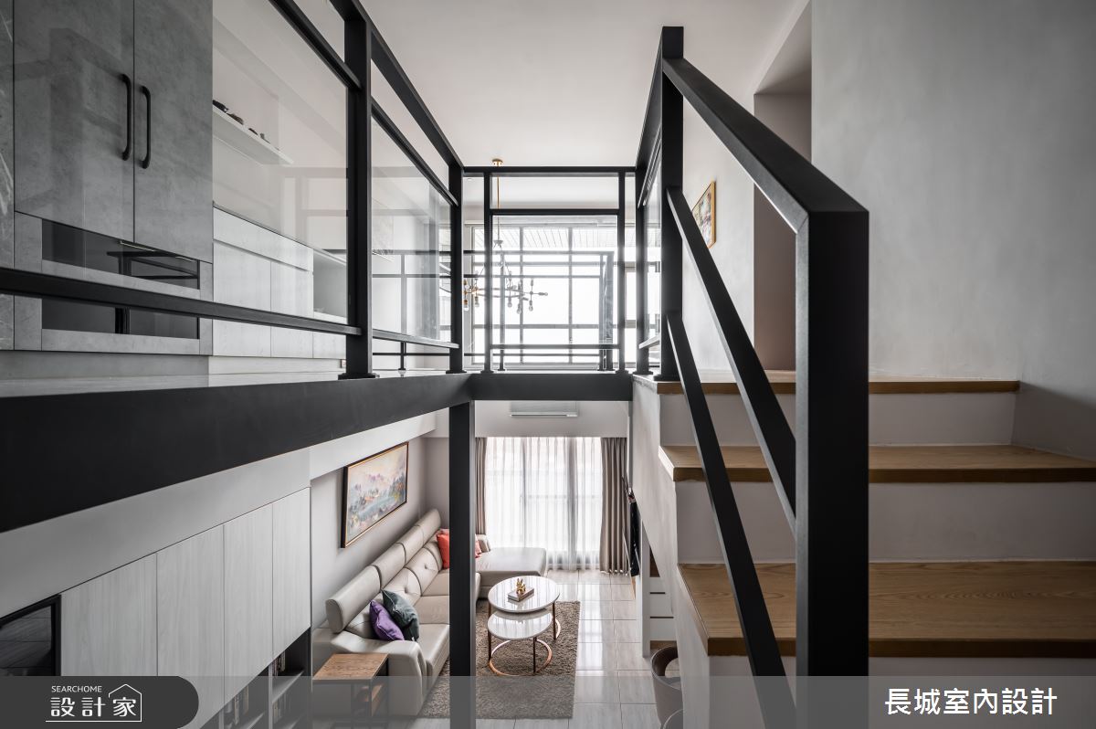 40坪老屋(31~40年)＿現代風樓梯案例圖片＿長城室內設計＿長城_02.陽光新居之16