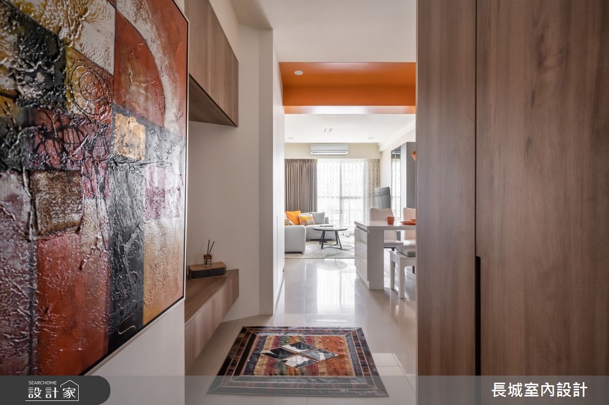 35坪新成屋(5年以下)＿美式風玄關案例圖片＿長城室內設計＿長城_07.藝術居家之1