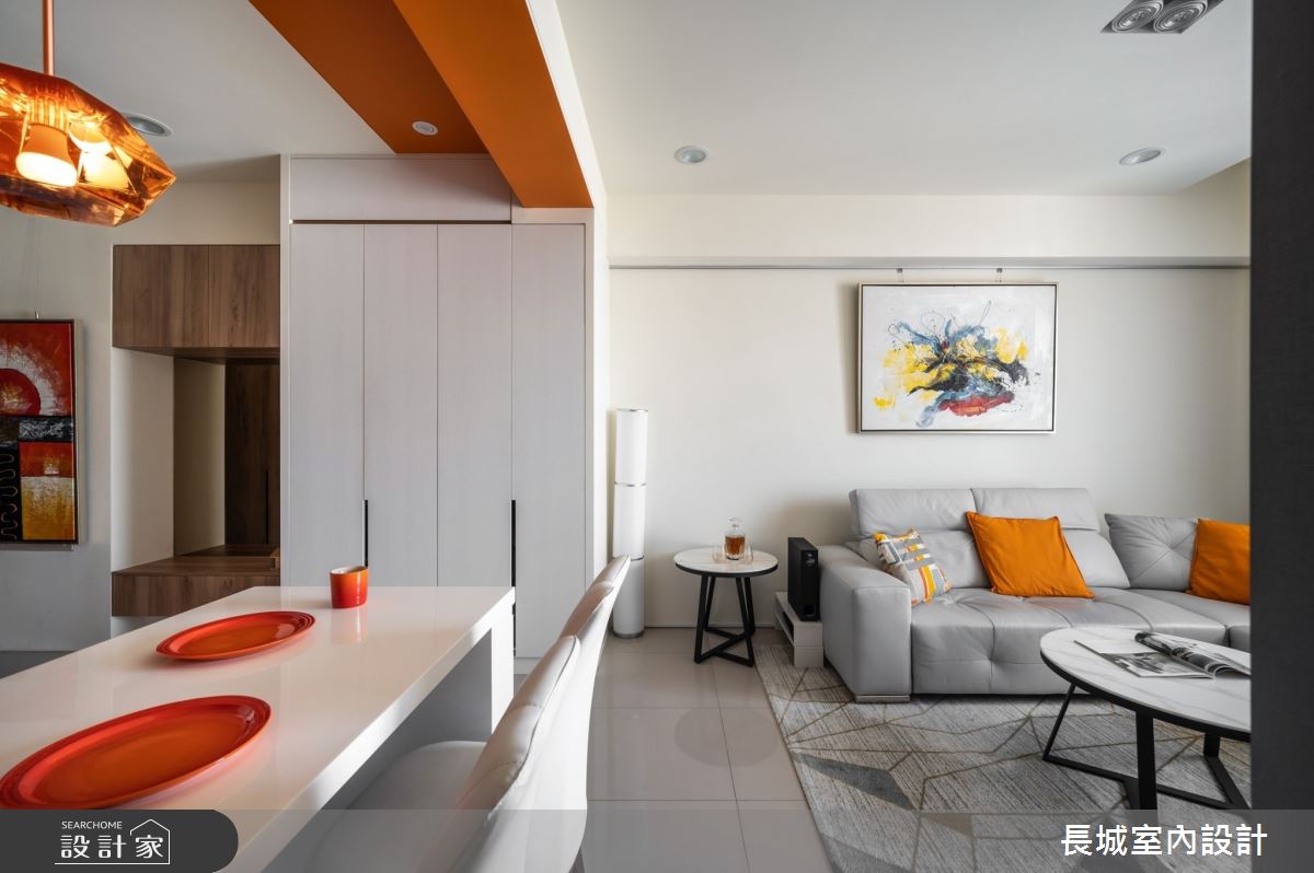 35坪新成屋(5年以下)＿美式風客廳案例圖片＿長城室內設計＿長城_07.藝術居家之8