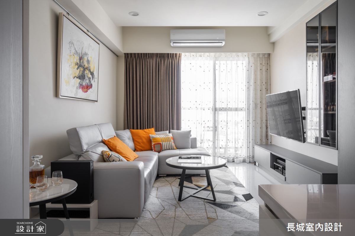 35坪新成屋(5年以下)＿美式風客廳案例圖片＿長城室內設計＿長城_07.藝術居家之9