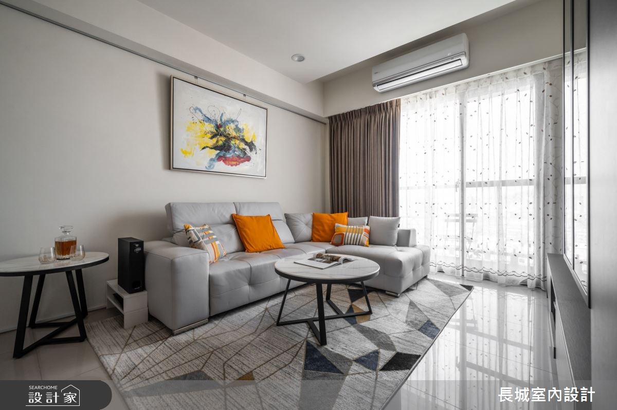 35坪新成屋(5年以下)＿美式風客廳案例圖片＿長城室內設計＿長城_07.藝術居家之10