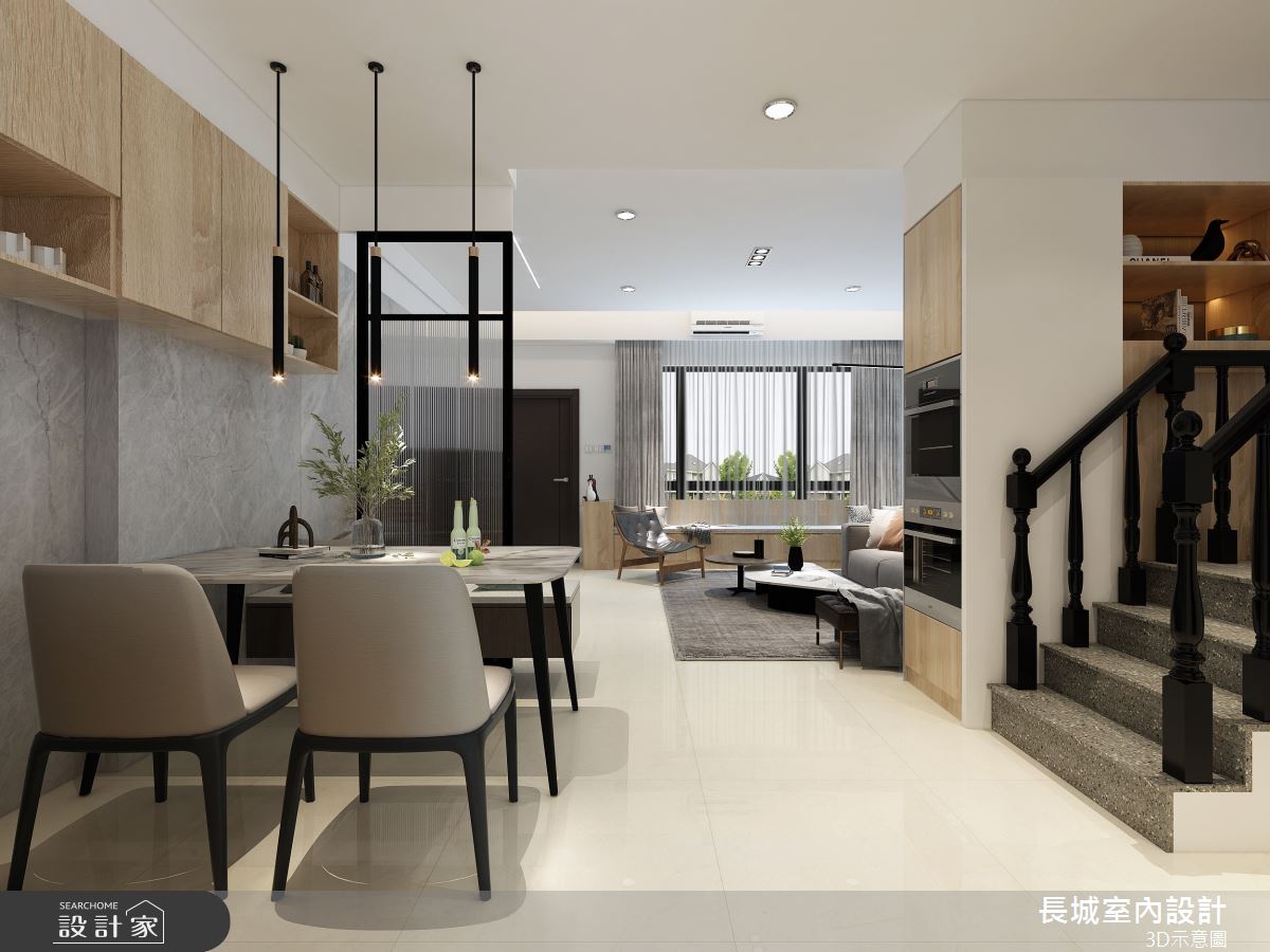 75坪新成屋(5年以下)＿現代風客廳餐廳案例圖片＿長城室內設計＿長城_08.全能居宅之11