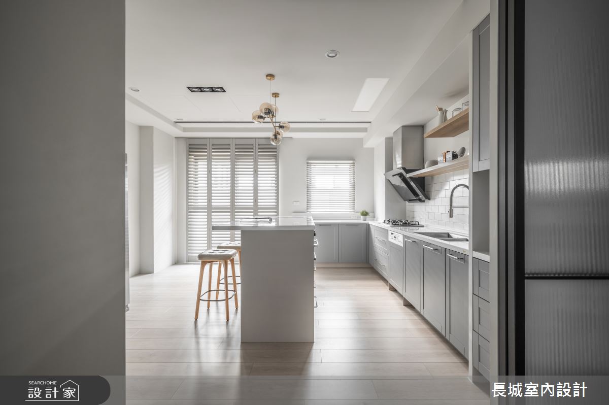 56坪新成屋(5年以下)＿美式風廚房案例圖片＿長城室內設計＿長城_12.客變美宅之10