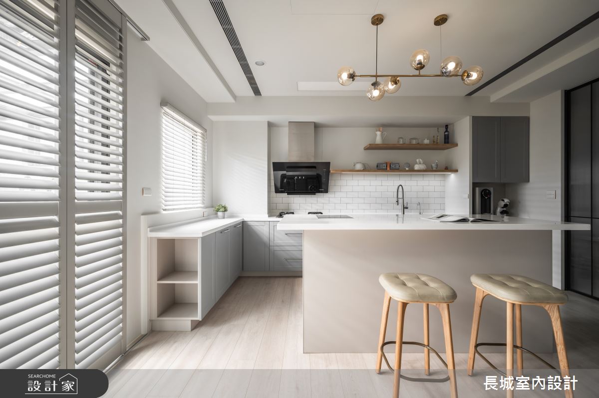 56坪新成屋(5年以下)＿美式風廚房案例圖片＿長城室內設計＿長城_12.客變美宅之13