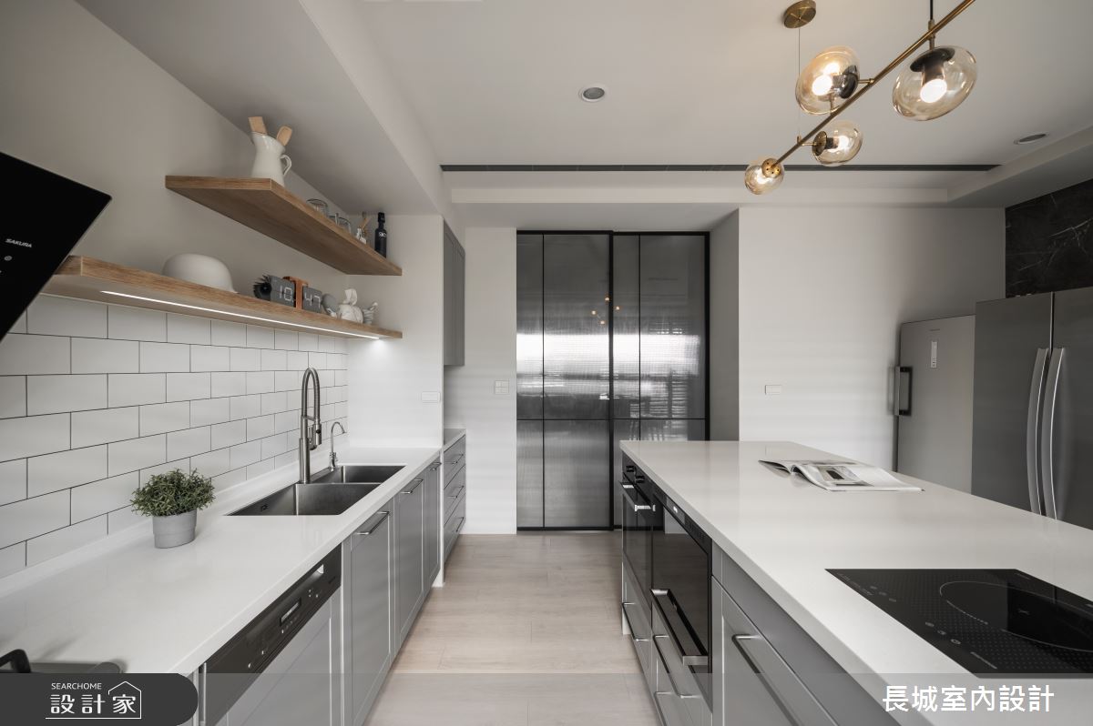 56坪新成屋(5年以下)＿美式風廚房案例圖片＿長城室內設計＿長城_12.客變美宅之14