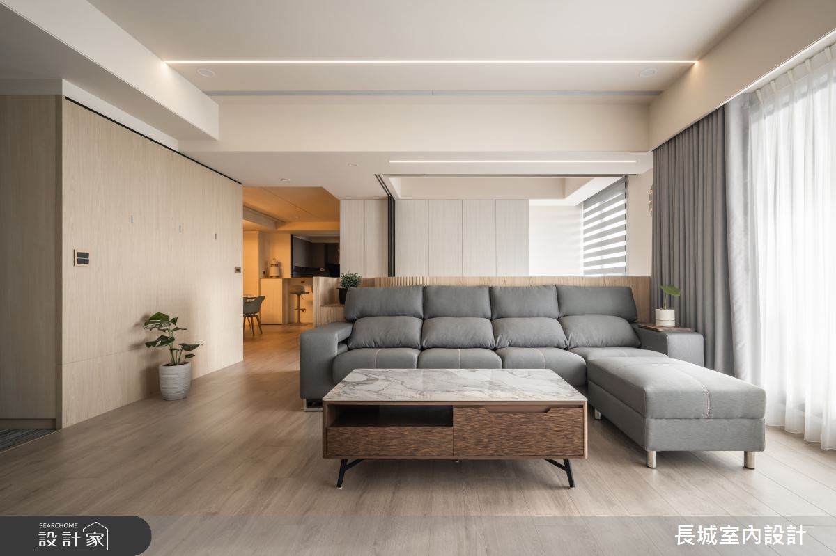 55坪新成屋(5年以下)＿日式無印風客廳案例圖片＿長城室內設計＿長城_16.木韻新居之5