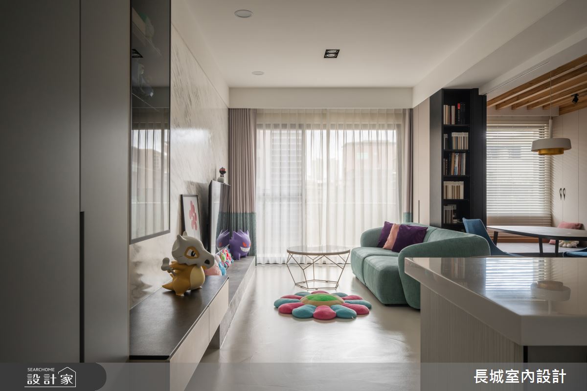28坪新成屋(5年以下)＿現代風客廳餐廳中島案例圖片＿長城室內設計＿長城_20.現代童心之2