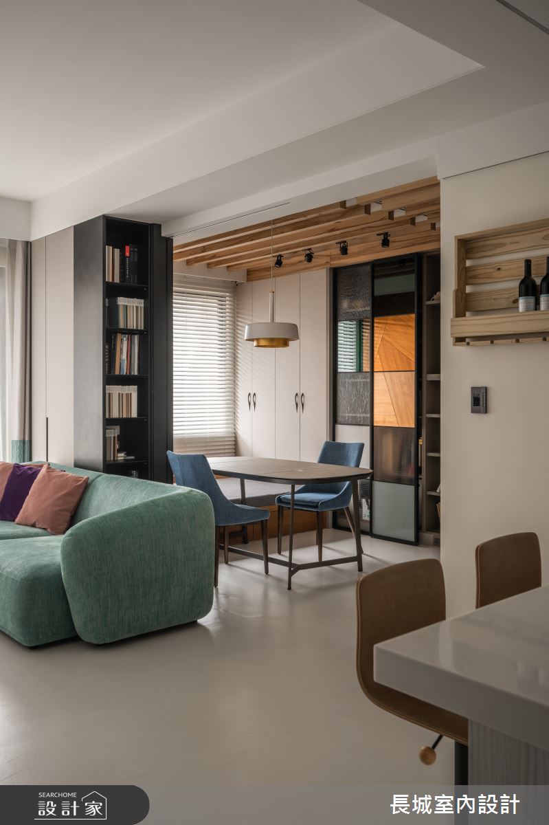 28坪新成屋(5年以下)＿現代風客廳餐廳書房中島案例圖片＿長城室內設計＿長城_20.現代童心之8