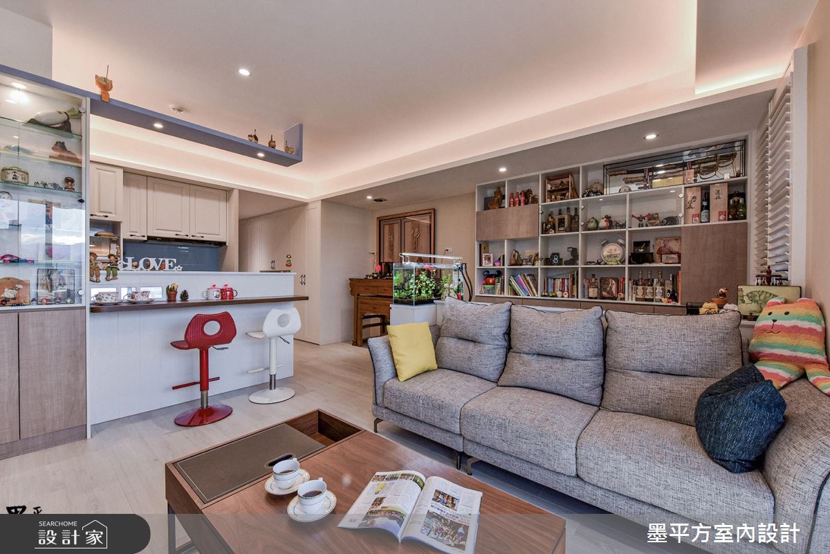 19坪新成屋(5年以下)＿鄉村風客廳吧檯案例圖片＿墨平方室內設計裝修有限公司＿墨平方_13之7
