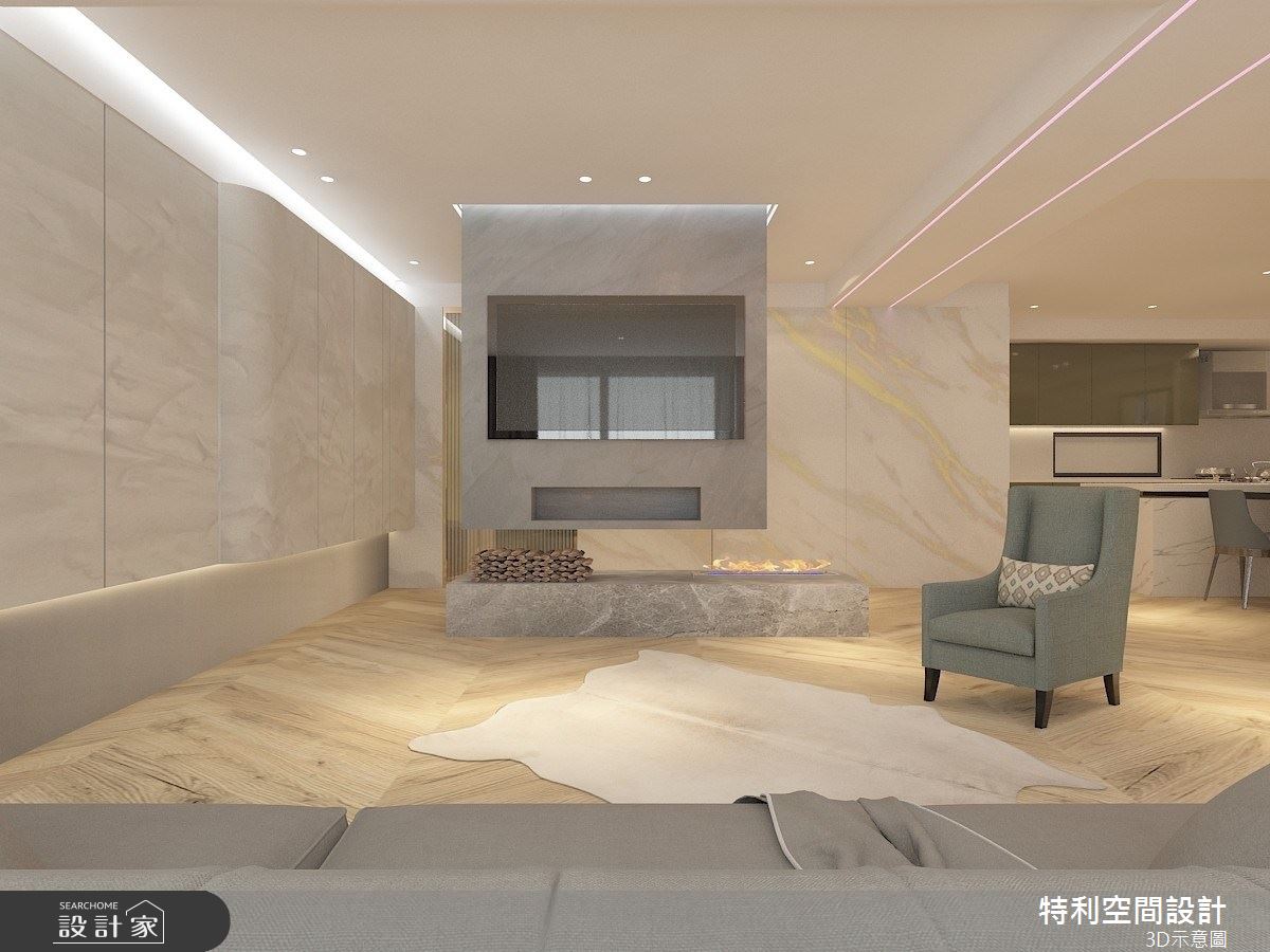 58坪新成屋(5年以下)＿現代法式風客廳案例圖片＿特利空間設計＿特利_15之1