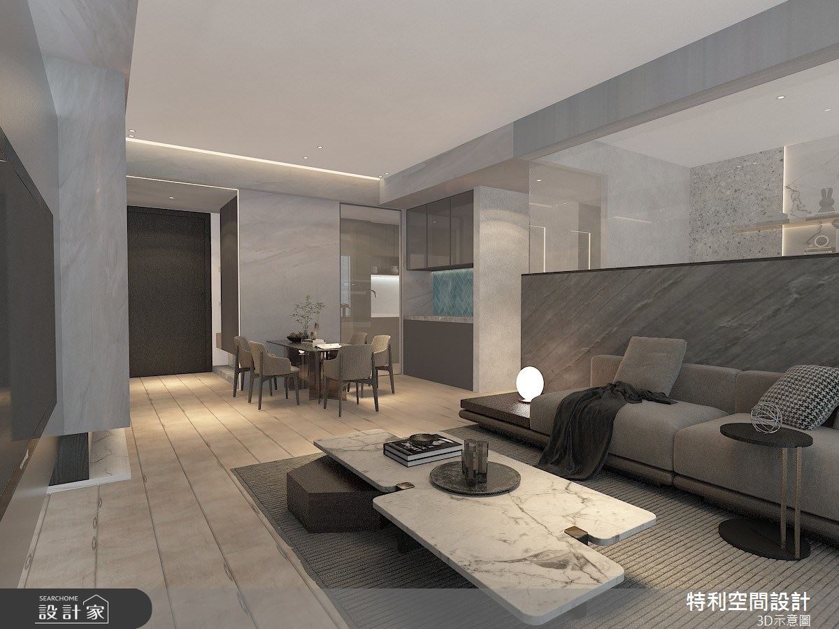 28坪新成屋(5年以下)＿現代風客廳餐廳案例圖片＿特利空間設計＿特利_24之3