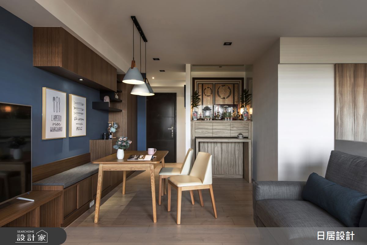 29坪新成屋(5年以下)＿混搭風客廳餐廳佛堂案例圖片＿日居設計＿日居_紳士之41