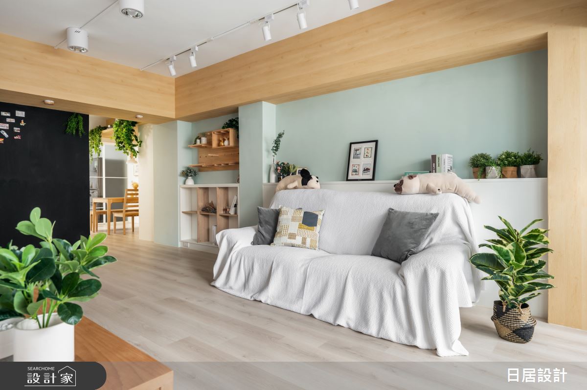 27坪老屋(31~40年)＿混搭風客廳案例圖片＿日居設計＿日居_綠意之2