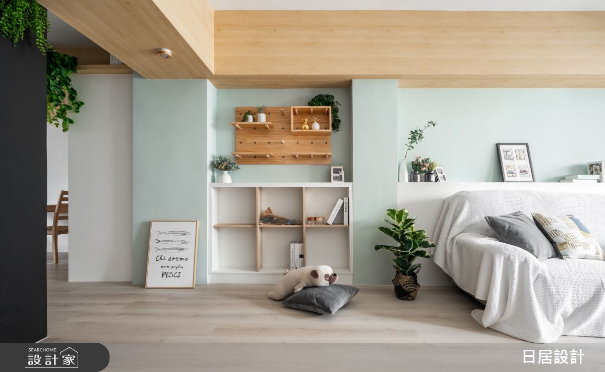 27坪老屋(31~40年)＿混搭風客廳案例圖片＿日居設計＿日居_綠意之4