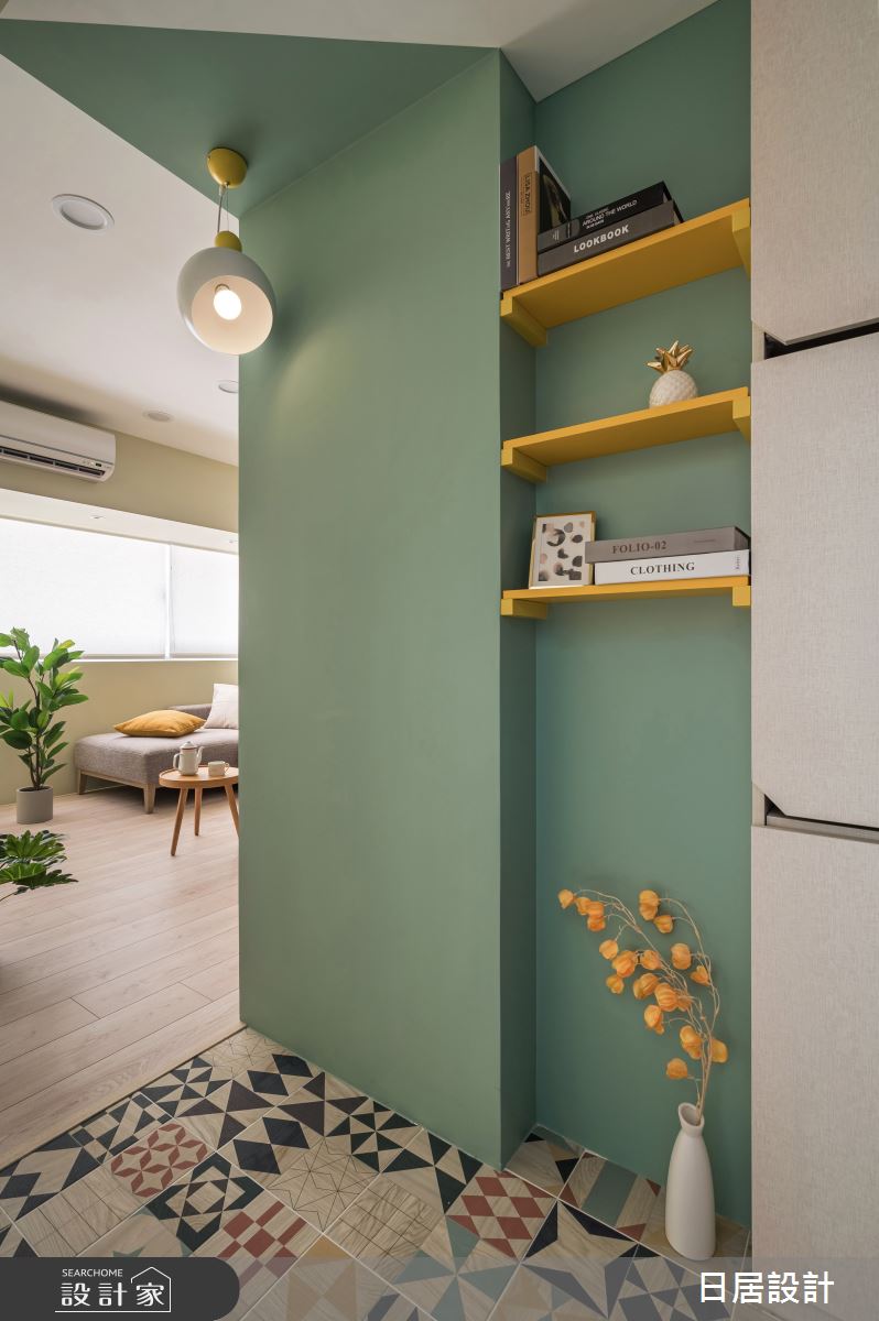 18坪老屋(16~30年)＿混搭風玄關案例圖片＿日居設計＿日居_芥黃小屋之1