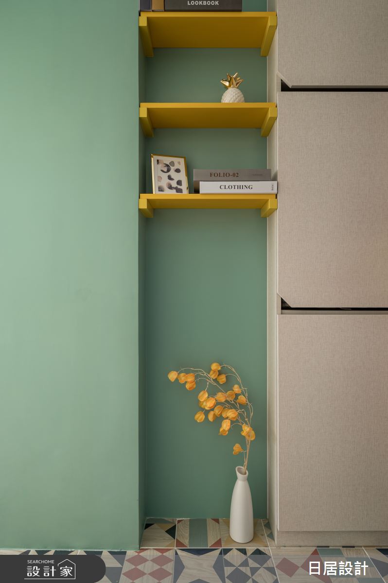18坪老屋(16~30年)＿混搭風玄關案例圖片＿日居設計＿日居_芥黃小屋之2
