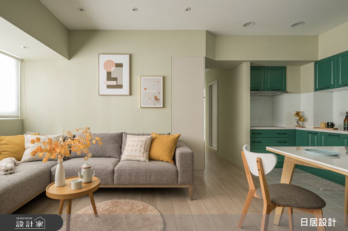 18坪老屋(16~30年)＿混搭風客廳案例圖片＿日居設計＿日居_芥黃小屋之13
