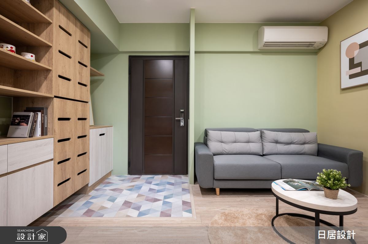 13坪新成屋(5年以下)＿混搭風玄關客廳案例圖片＿日居設計＿日居_盛夏之1