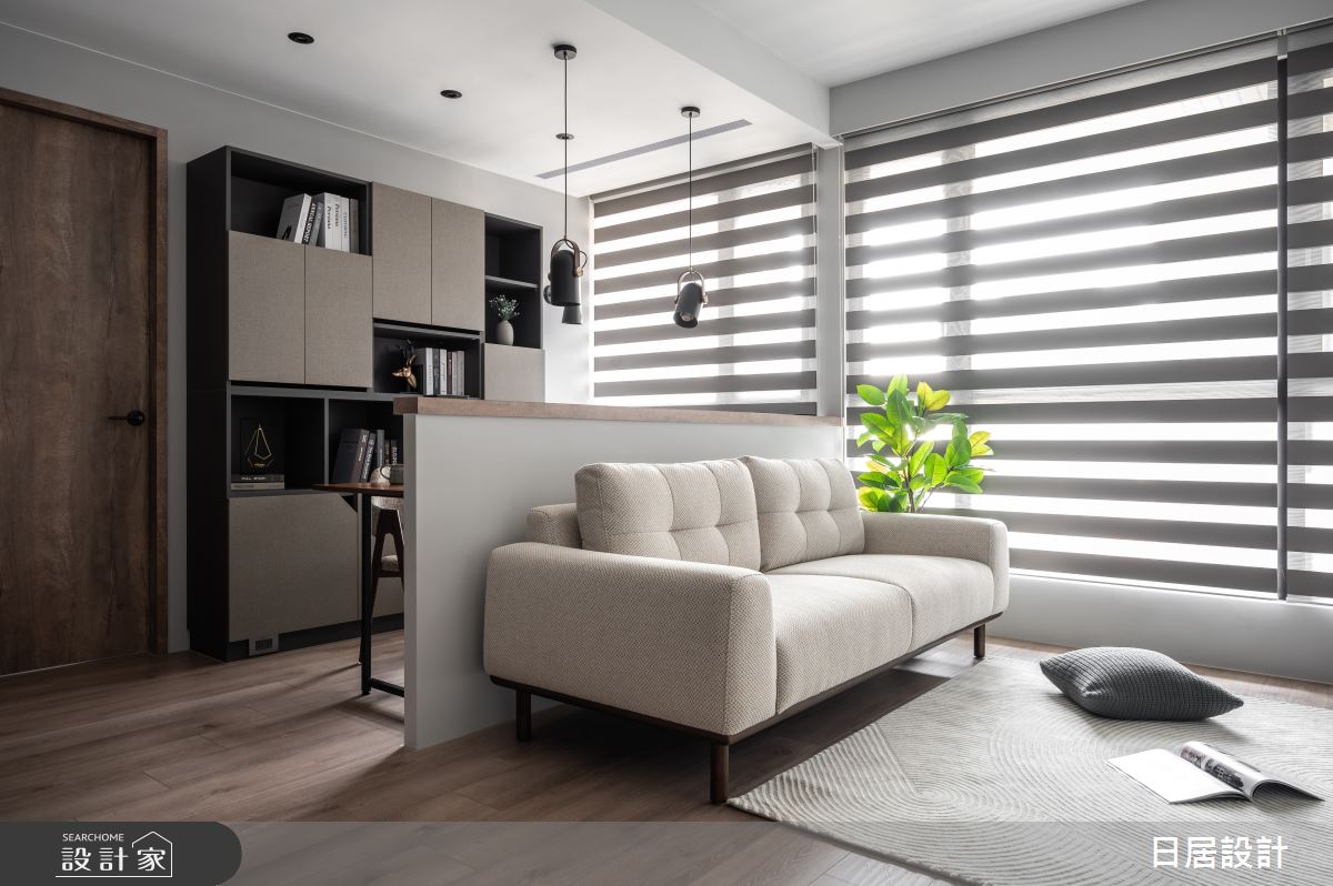 22坪新成屋(5年以下)＿混搭風客廳案例圖片＿日居設計＿日居_梣木厚綠佐醺香之5
