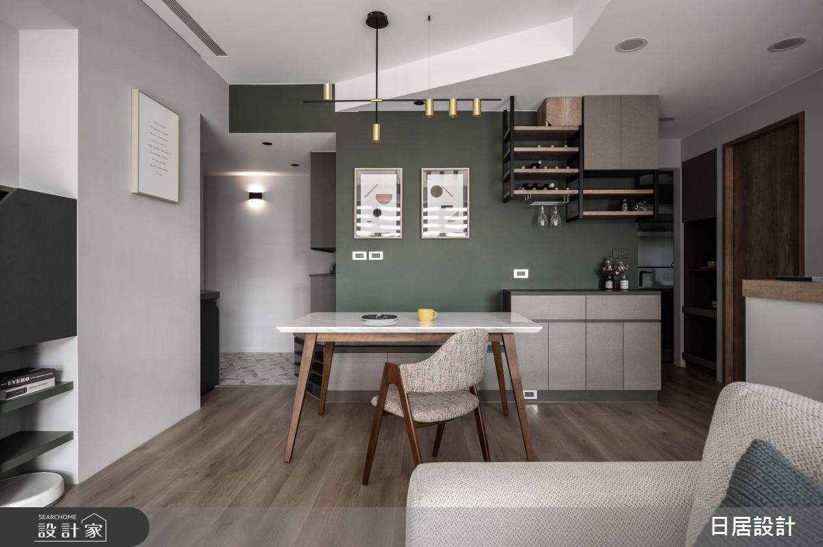 22坪新成屋(5年以下)＿混搭風餐廳案例圖片＿日居設計＿日居_梣木厚綠佐醺香之15