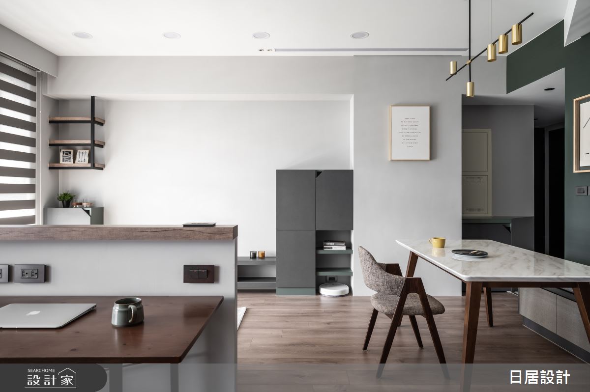 22坪新成屋(5年以下)＿混搭風餐廳書房案例圖片＿日居設計＿日居_梣木厚綠佐醺香之22