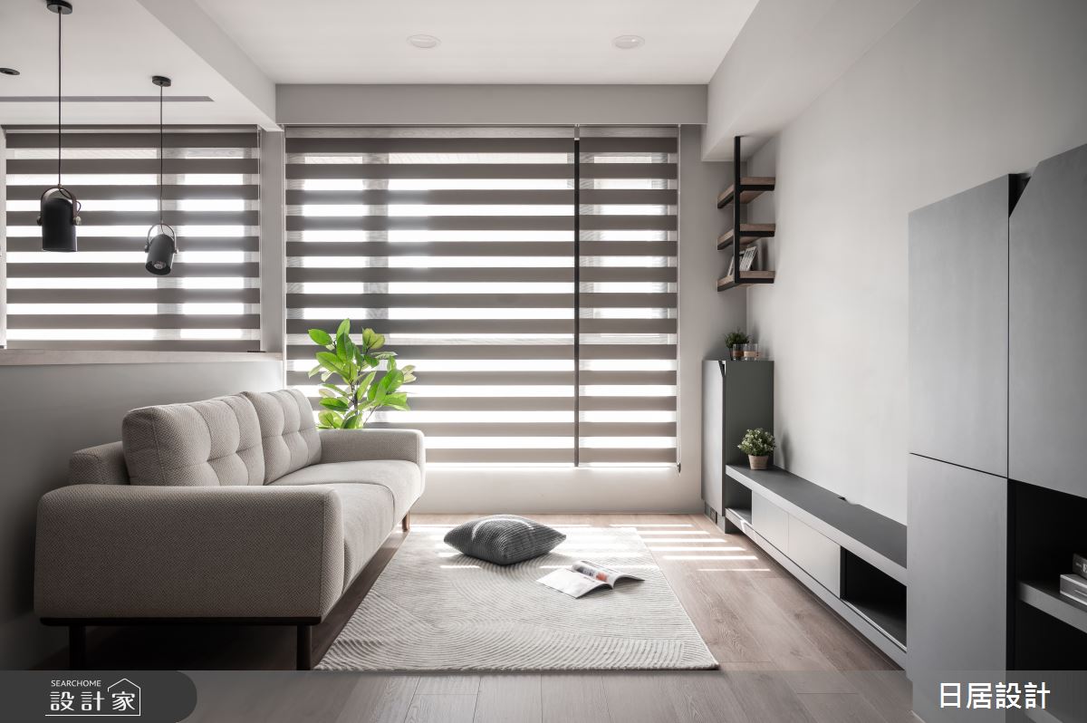 22坪新成屋(5年以下)＿混搭風客廳案例圖片＿日居設計＿日居_梣木厚綠佐醺香之7