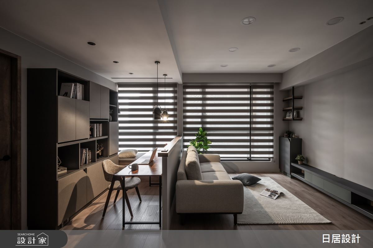 22坪新成屋(5年以下)＿混搭風客廳書房案例圖片＿日居設計＿日居_梣木厚綠佐醺香之26