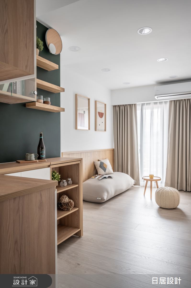 12坪新成屋(5年以下)＿混搭風玄關客廳案例圖片＿日居設計＿日居_抹茶生乳捲之4
