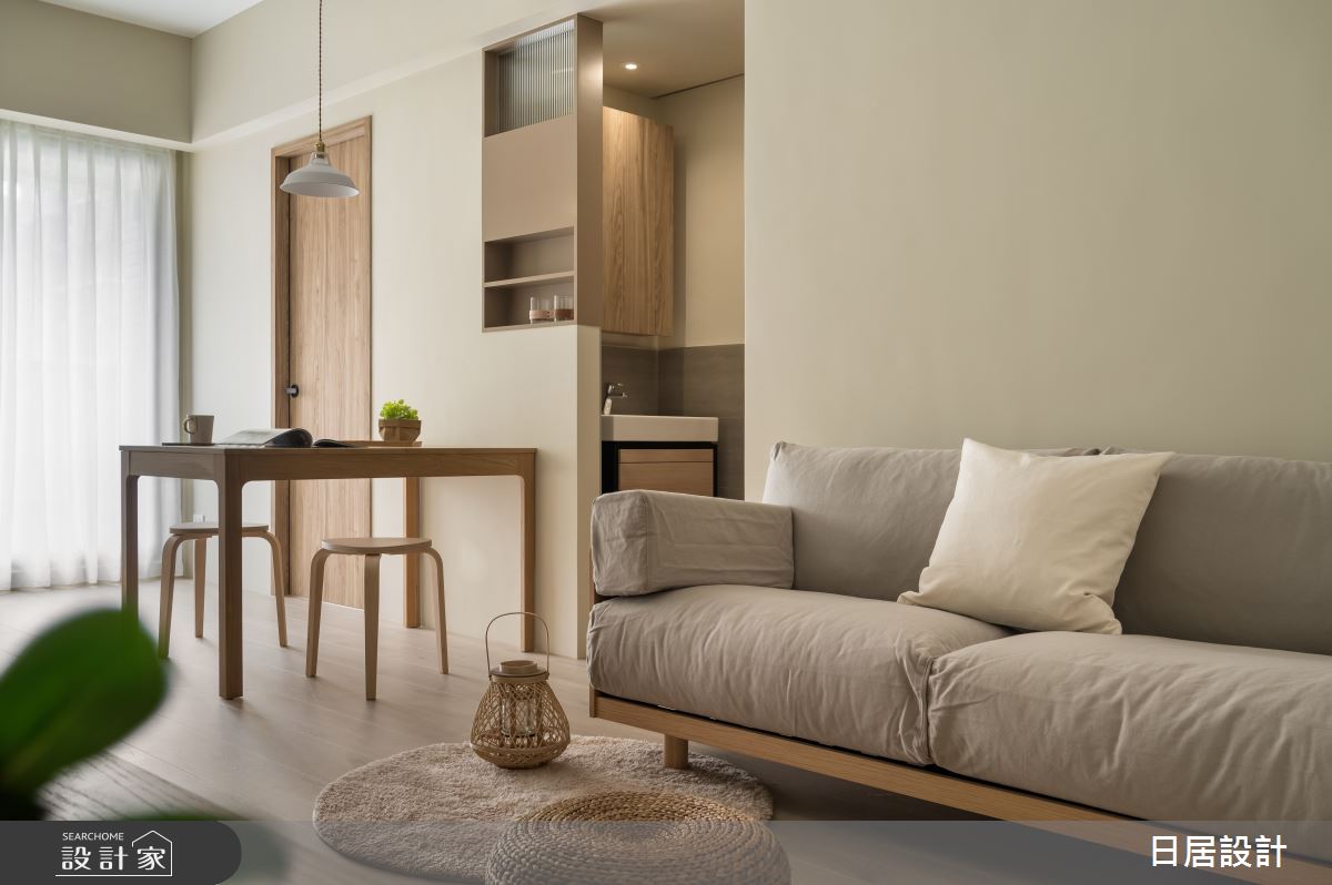 13坪新成屋(5年以下)＿混搭風客廳案例圖片＿日居設計＿日居_林蔭下的焦糖香之5