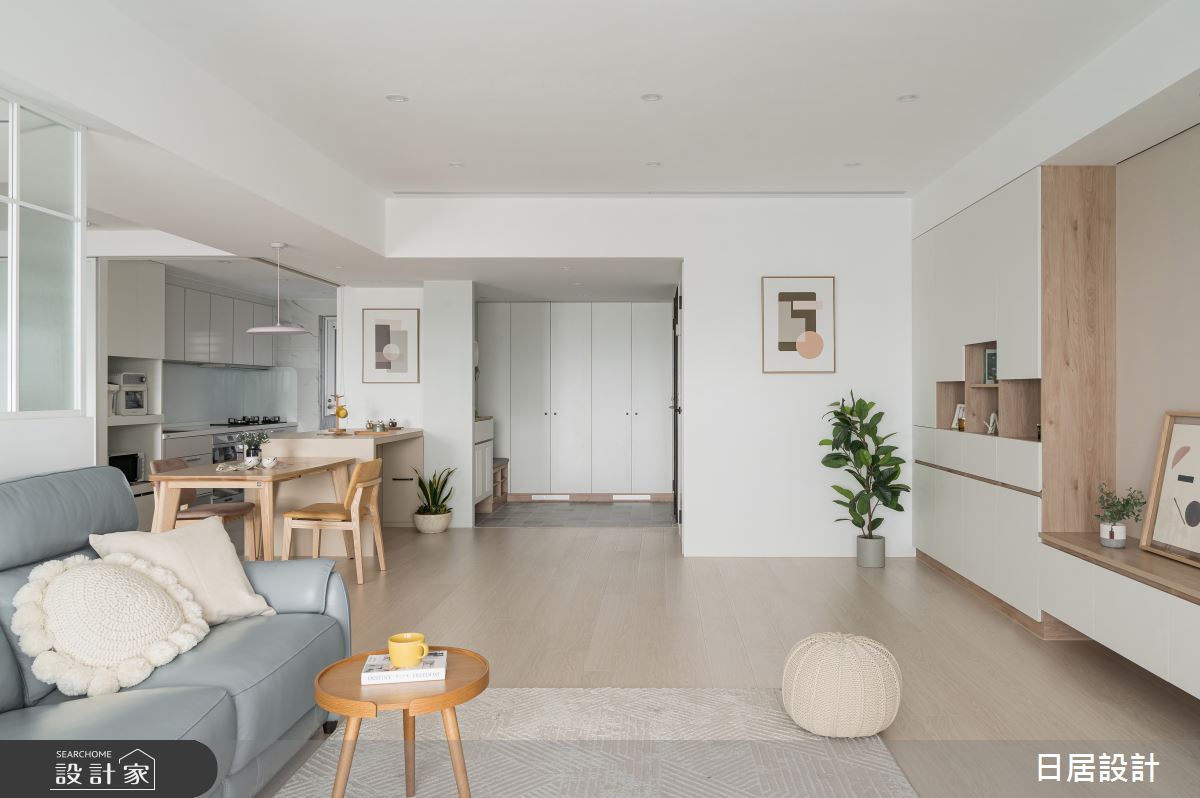 40坪新成屋(5年以下)＿混搭風玄關客廳案例圖片＿日居設計＿日居_芬多精饗宴之12