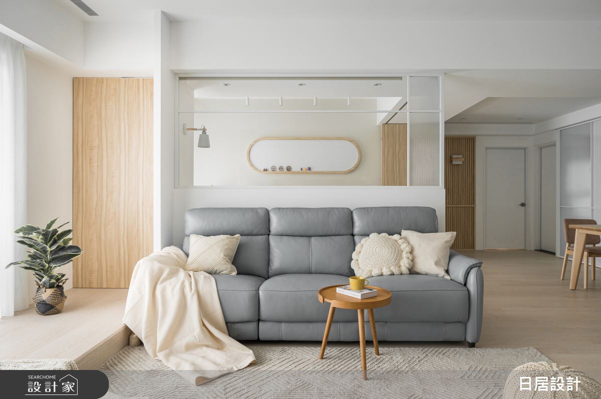 40坪新成屋(5年以下)＿混搭風客廳臥榻案例圖片＿日居設計＿日居_芬多精饗宴之14