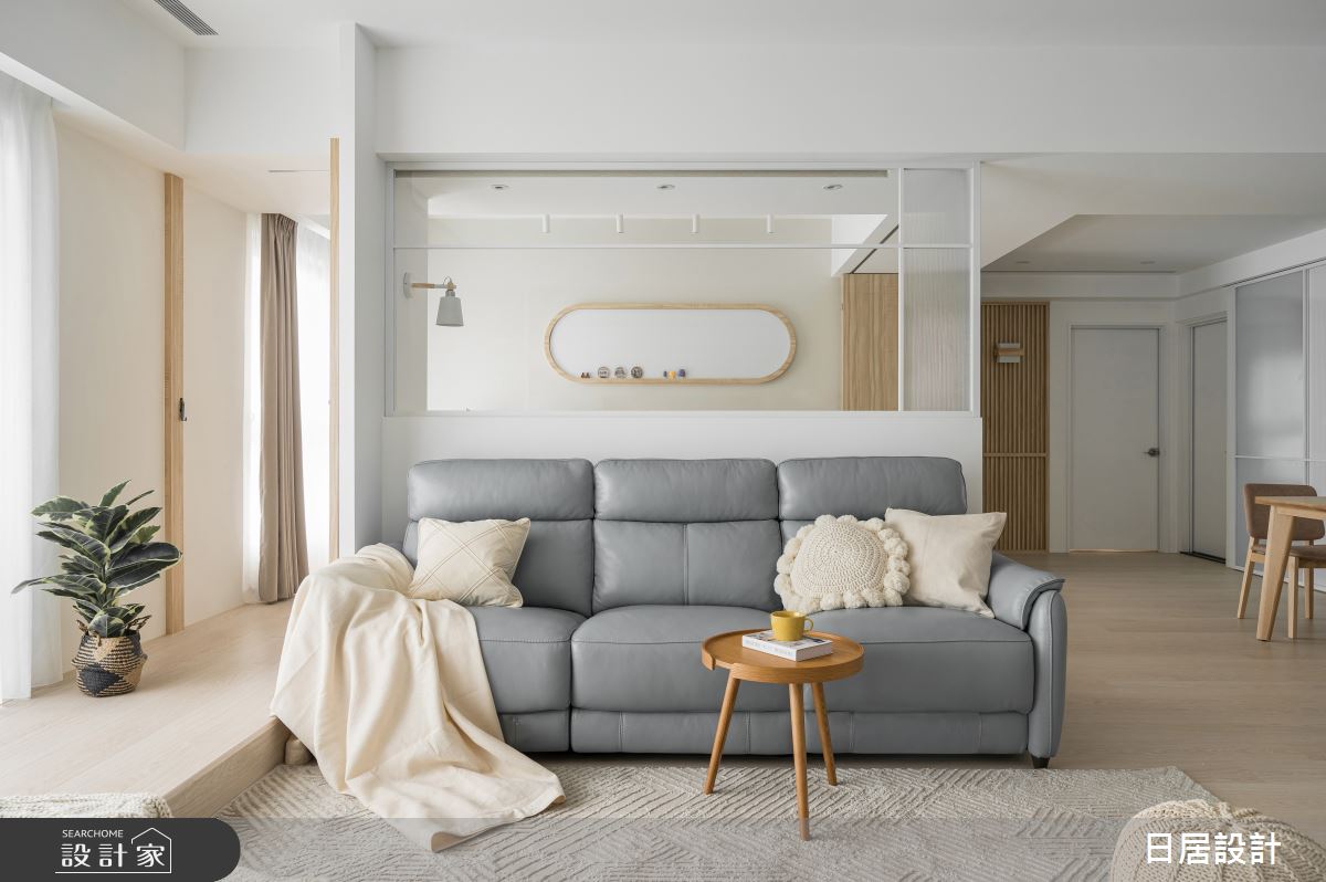40坪新成屋(5年以下)＿混搭風客廳臥榻案例圖片＿日居設計＿日居_芬多精饗宴之15