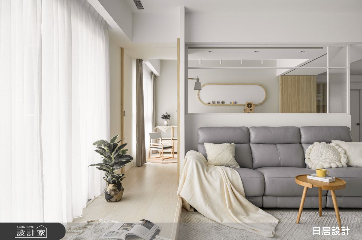 40坪新成屋(5年以下)＿混搭風客廳臥榻案例圖片＿日居設計＿日居_芬多精饗宴之16