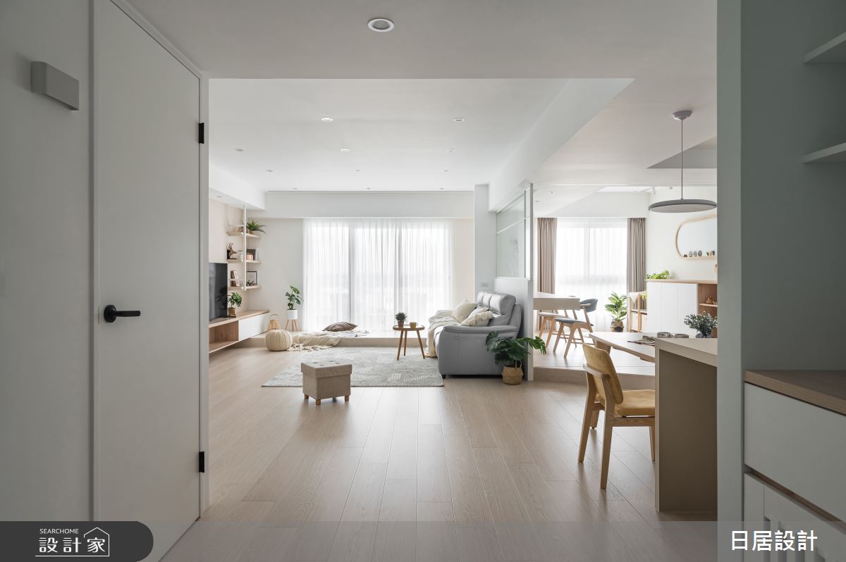 40坪新成屋(5年以下)＿混搭風客廳臥榻案例圖片＿日居設計＿日居_芬多精饗宴之17