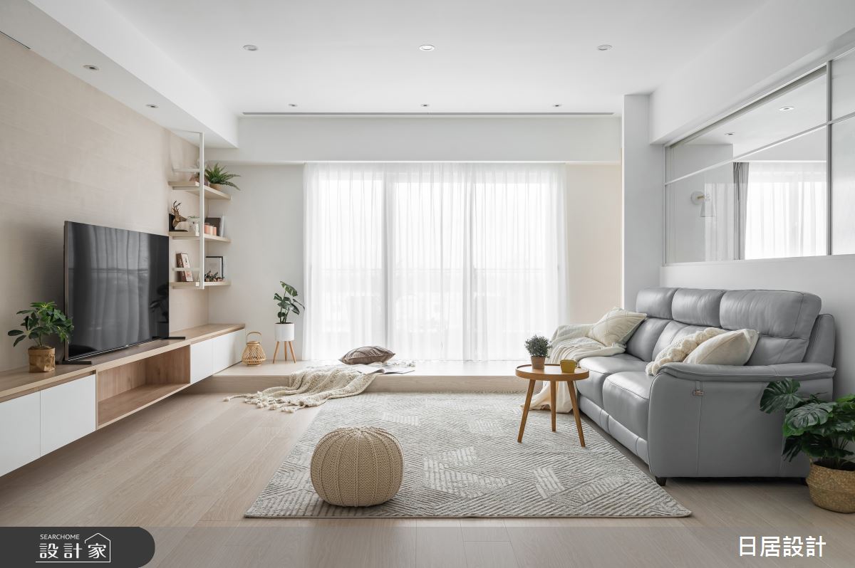 40坪新成屋(5年以下)＿混搭風客廳臥榻案例圖片＿日居設計＿日居_芬多精饗宴之18