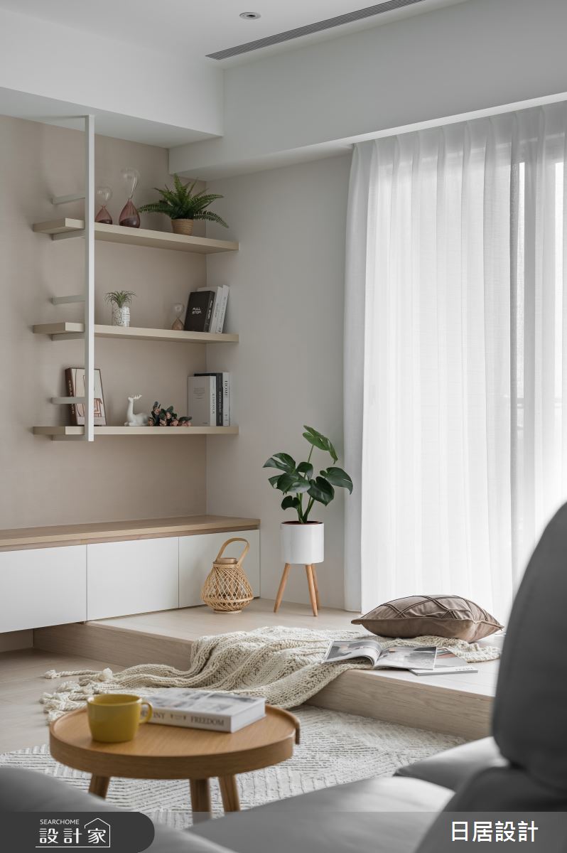 40坪新成屋(5年以下)＿混搭風客廳臥榻案例圖片＿日居設計＿日居_芬多精饗宴之21