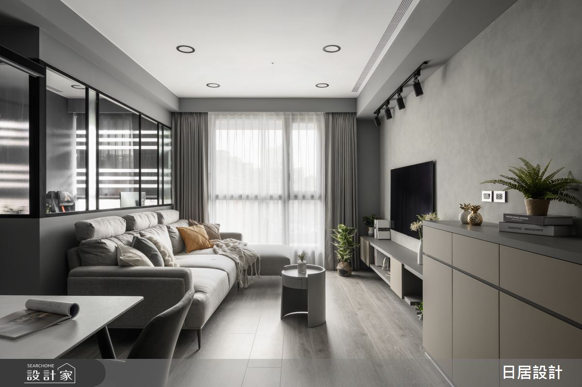 30坪新成屋(5年以下)＿混搭風客廳案例圖片＿日居設計＿日居_黑芝麻藍莓馬芬之3