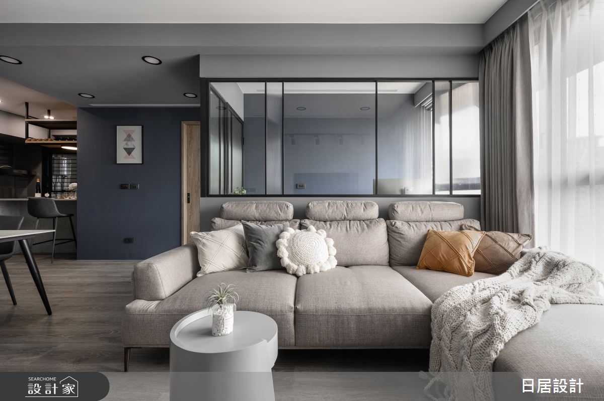 30坪新成屋(5年以下)＿混搭風客廳案例圖片＿日居設計＿日居_黑芝麻藍莓馬芬之5