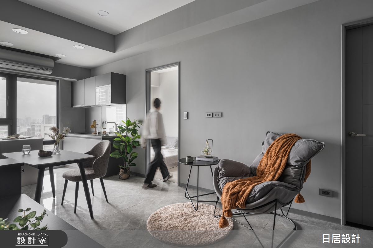 15坪新成屋(5年以下)＿混搭風客廳餐廳廚房案例圖片＿日居設計＿日居_無彩調色盤之7