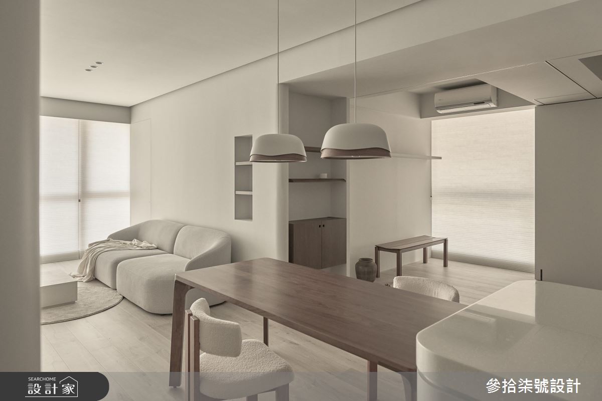 23坪新成屋(5年以下)＿簡約風客廳餐廳多功能室中島案例圖片＿參拾柒號設計＿參拾柒號_54之23
