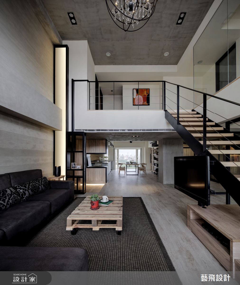 84坪老屋(16~30年)＿工業風客廳樓梯案例圖片＿藝飛室內設計有限公司＿藝飛_08之5