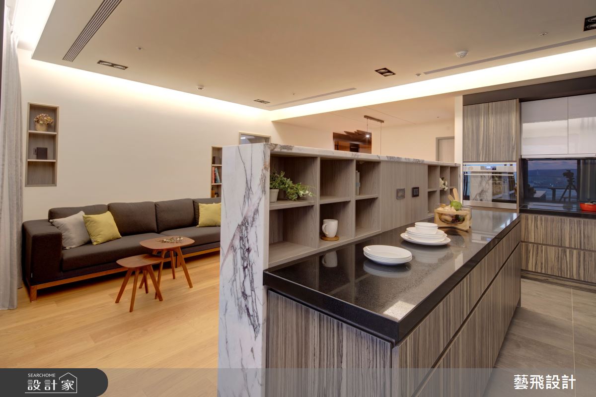 36坪新成屋(5年以下)＿現代風客廳廚房中島案例圖片＿藝飛室內設計有限公司＿藝飛_11之9