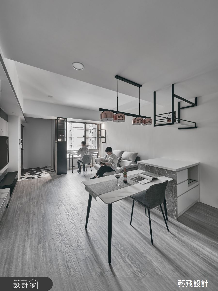 16坪老屋(16~30年)＿現代風玄關客廳餐廳工作區中島案例圖片＿藝飛室內設計有限公司＿藝飛_25之3