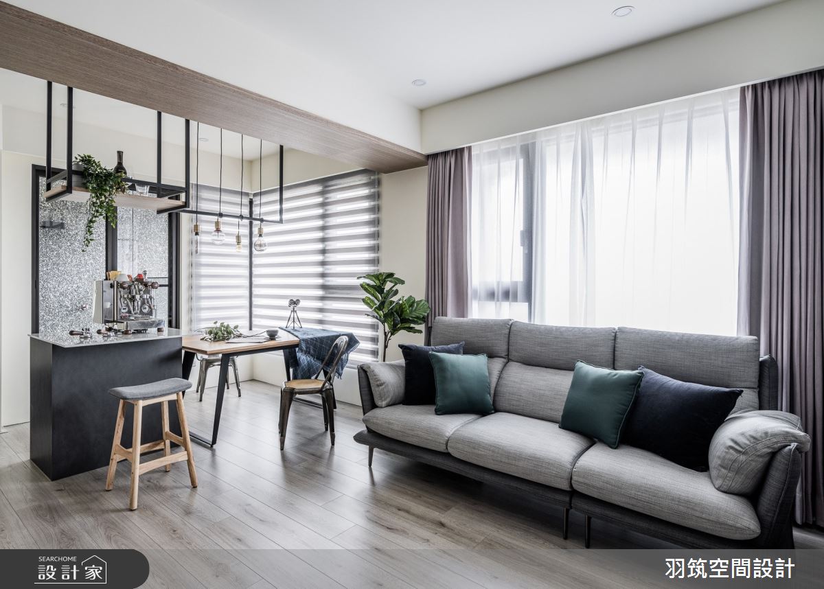 20坪新成屋(5年以下)＿現代風客廳餐廳吧檯案例圖片＿羽筑空間設計＿羽筑_06鴻柏織光之10
