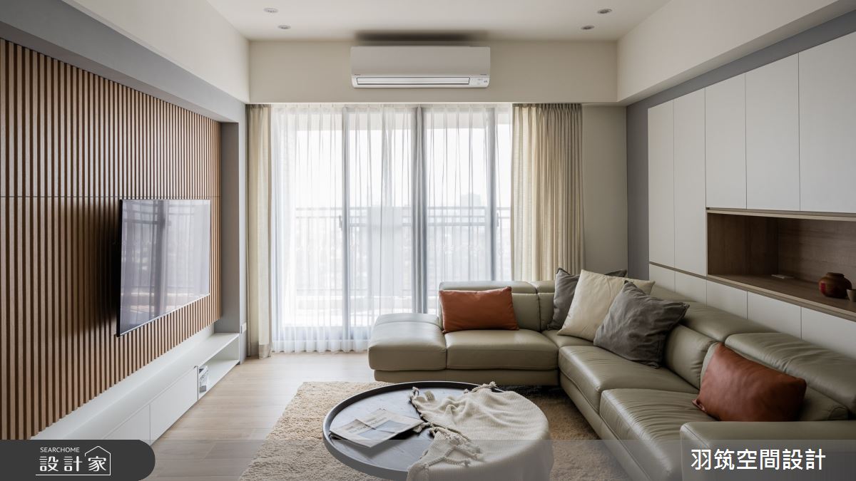 35坪新成屋(5年以下)＿混搭風客廳案例圖片＿羽筑空間設計＿羽筑_07時光織錦之4