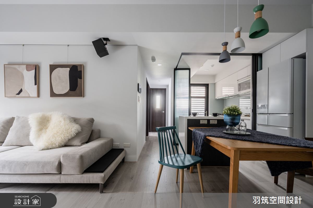 18坪新成屋(5年以下)＿混搭風客廳餐廳廚房案例圖片＿羽筑空間設計＿羽筑_08富宇君天下之6