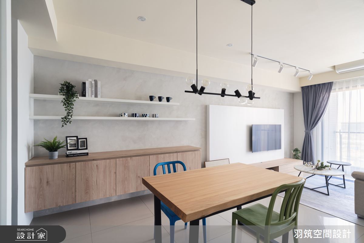 23坪新成屋(5年以下)＿混搭風客廳餐廳案例圖片＿羽筑空間設計＿羽筑_09雙學院之2