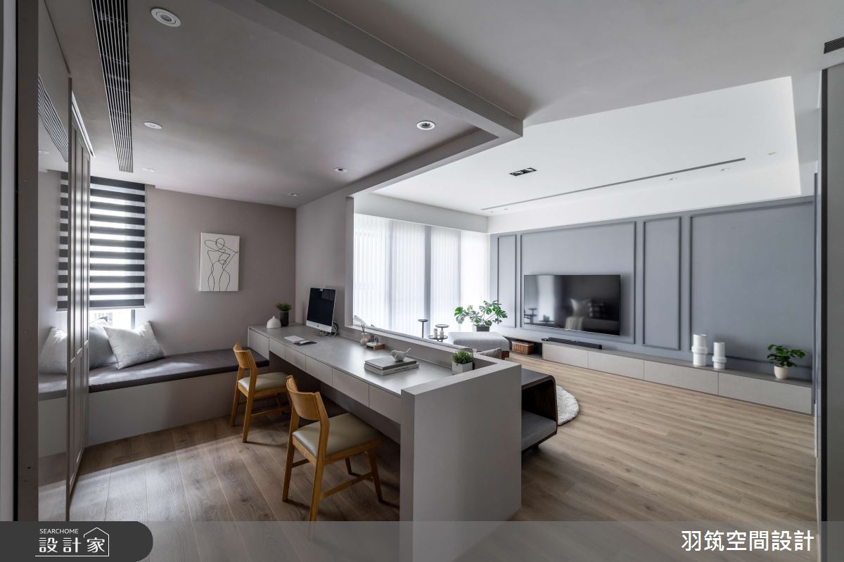 43坪新成屋(5年以下)＿混搭風客廳工作區案例圖片＿羽筑空間設計＿羽筑_13長虹天際之8