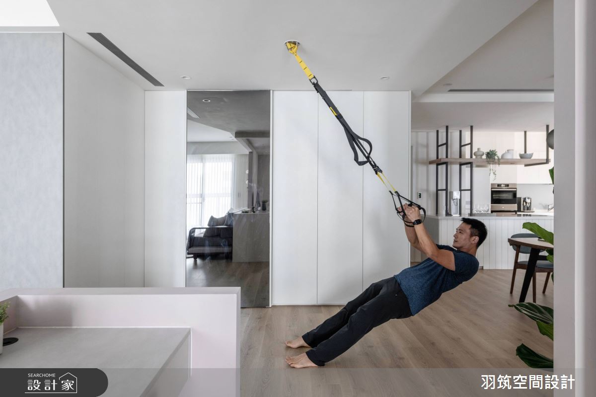43坪新成屋(5年以下)＿混搭風走廊家庭健身房案例圖片＿羽筑空間設計＿羽筑_13長虹天際之11